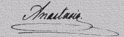 Signature d`Anastasia en 1916.